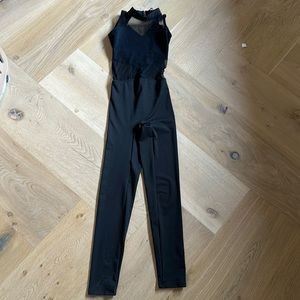 EUC CUSTOM UNITARD worn 1 season for dance competition Mesh paneling LG Child.